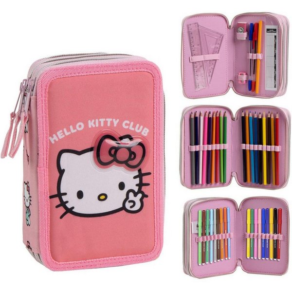 Hello Kitty Federmäppchen gefüllt – Schuletui & Stiftebox mit Zubehör für Kinder, (24-tlg)