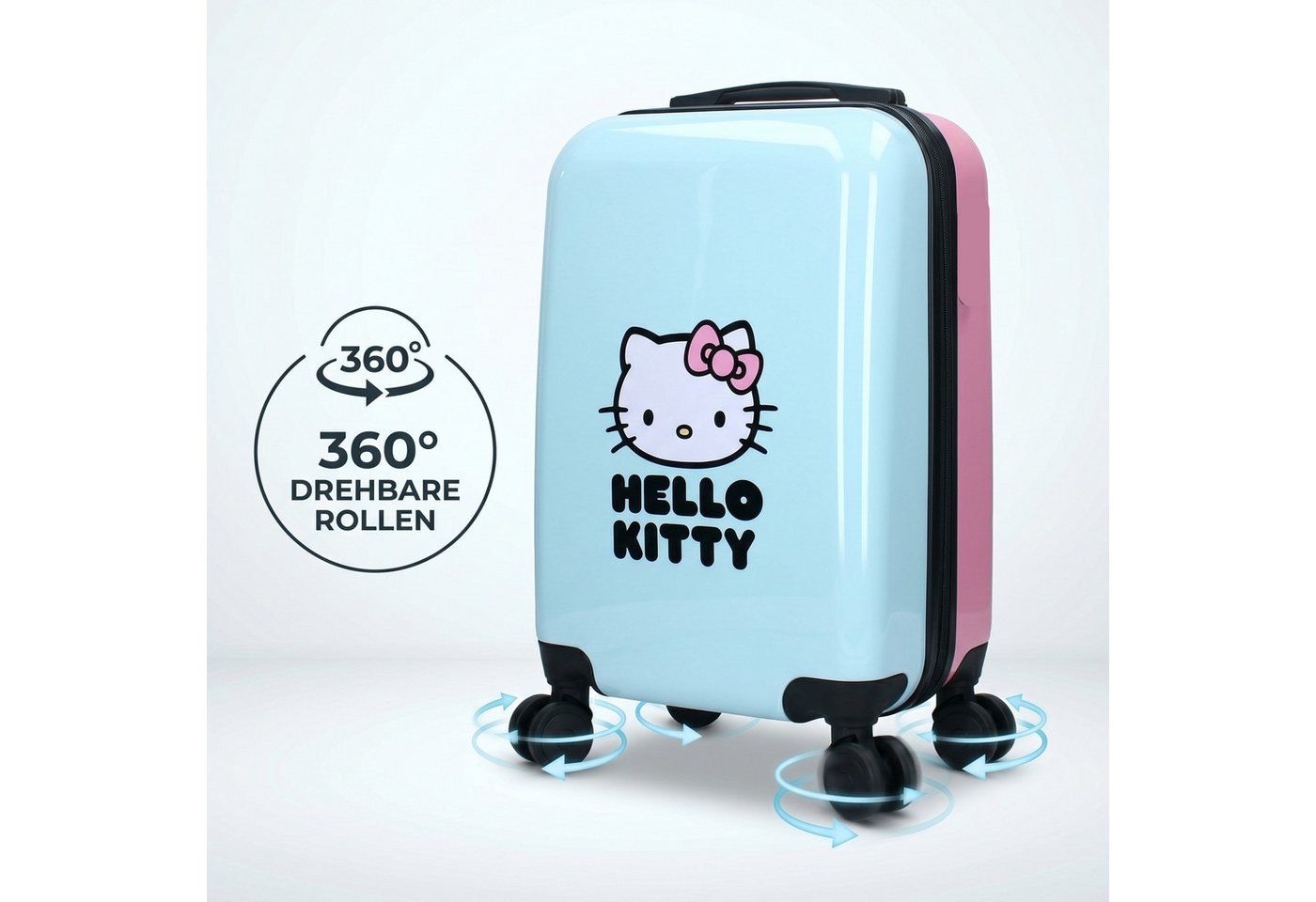Hello Kitty Kinderkoffer Trolley Koffer 32 L Kindertrolley Trolly Kinder Handgepäck Mädchen, Qualitätsware, Leicht, ABS-Hartschale, 4 Rollen 360° – Bild 3 von 5