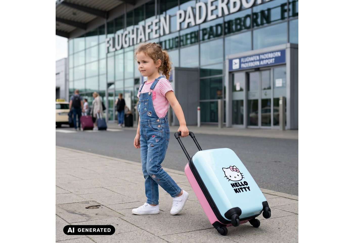Hello Kitty Kinderkoffer Trolley Koffer 32 L Kindertrolley Trolly Kinder Handgepäck Mädchen, Qualitätsware, Leicht, ABS-Hartschale, 4 Rollen 360° – Bild 4 von 5