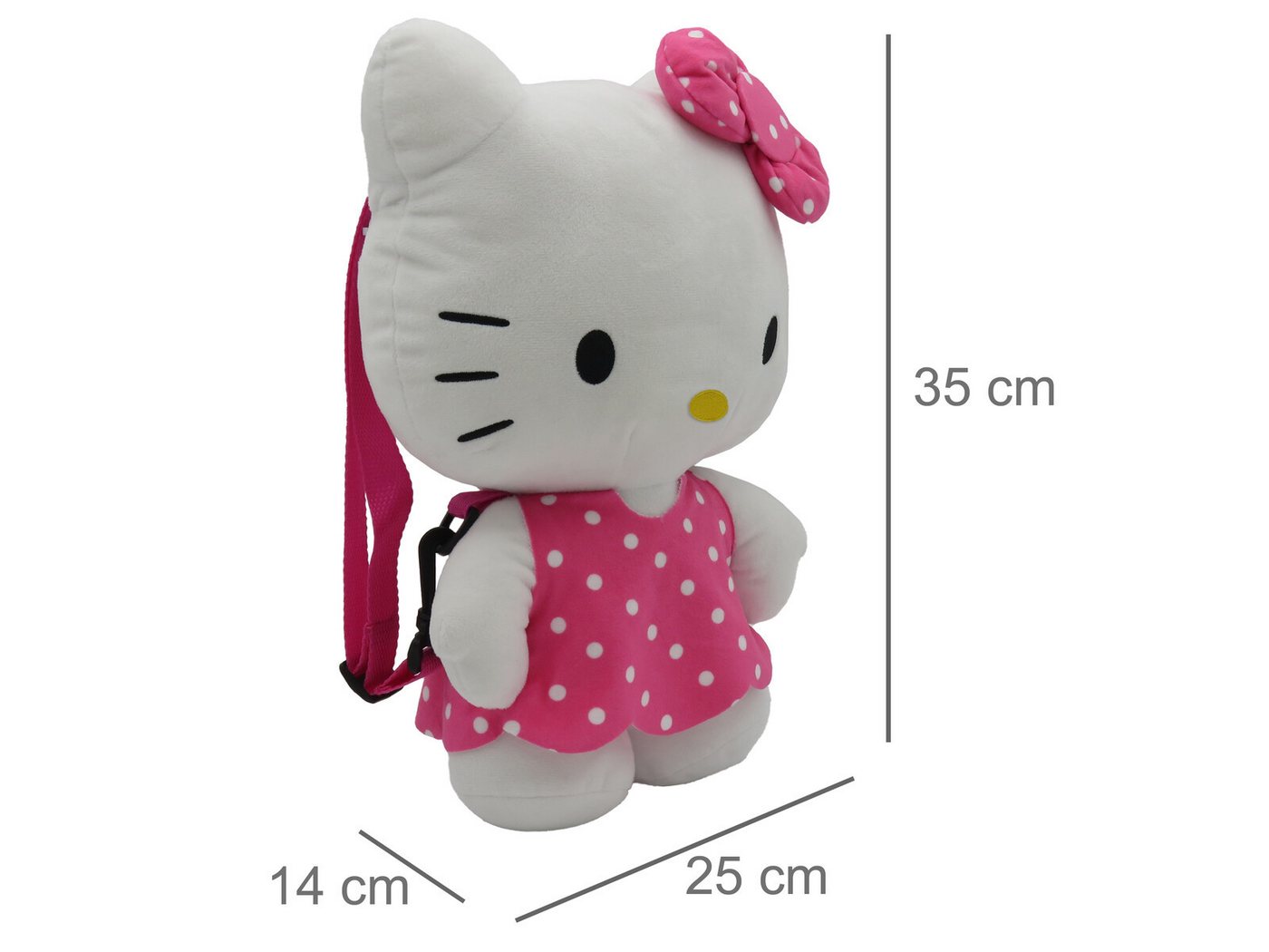 Hello Kitty Kinderrucksack - Plüschrucksack Kuschelig mit Reißverschluss (1-tlg) – Bild 5 von 5