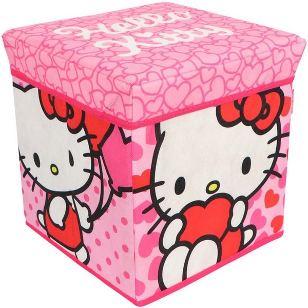 Hello Kitty Sitzhocker Aufbewahrungsbox mit Sitzfunktion und Stauraum 30 × 30 × 30 cm