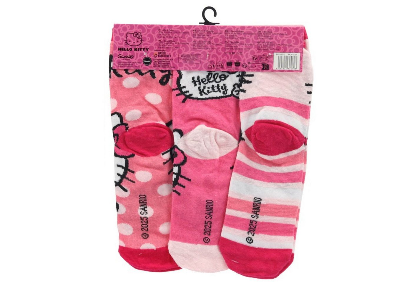 Hello Kitty Socken Kuromi Socken 3er-Pack Mädchen farbenfroh & angenehm (3-Paar) – Bild 2 von 2