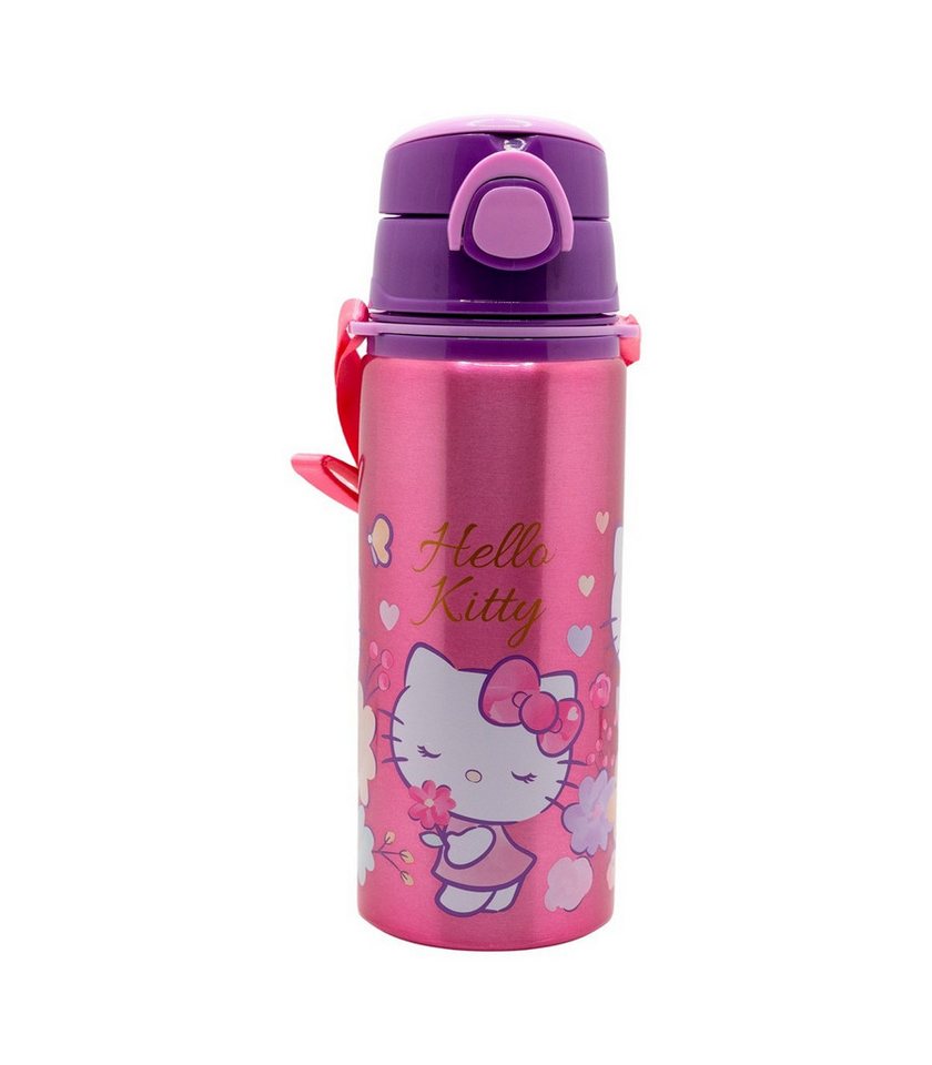 Hello Kitty Trinkflasche Kinder Wasserflasche 730 ml mit Druckknopfdeckel und Trageriemen – Bild 3 von 4