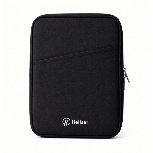 HELLSER Tablettasche für iPad & Android Tablets bis 12,1 Zoll, gepolstert, Grau & Schwarz, passend für iPad Air/Pro 11" & Samsung Galaxy Tab S9/10/11 - 11"