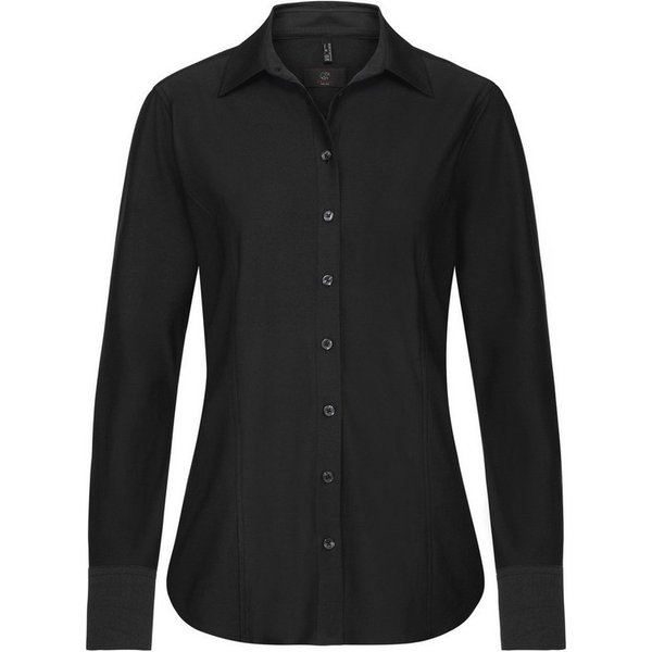 GREIFF Hemdbluse Greiff CASUAL Damen Jerrseybluse Langarm Kent Regular-Fit Schwarz