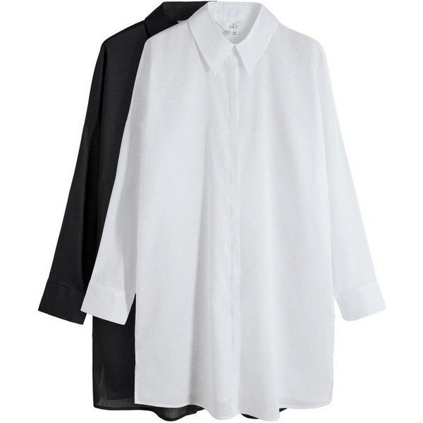 The Set Hemdbluse The Set Strandhemd aus Baumwolle, 2er-Pack (2-tlg)