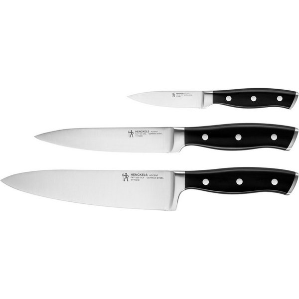 HENCKELS by ZWILLING Messer-Set Accent (Set, 3-tlg), Rostfreier Klingenstahl, Ergonomische Griffe