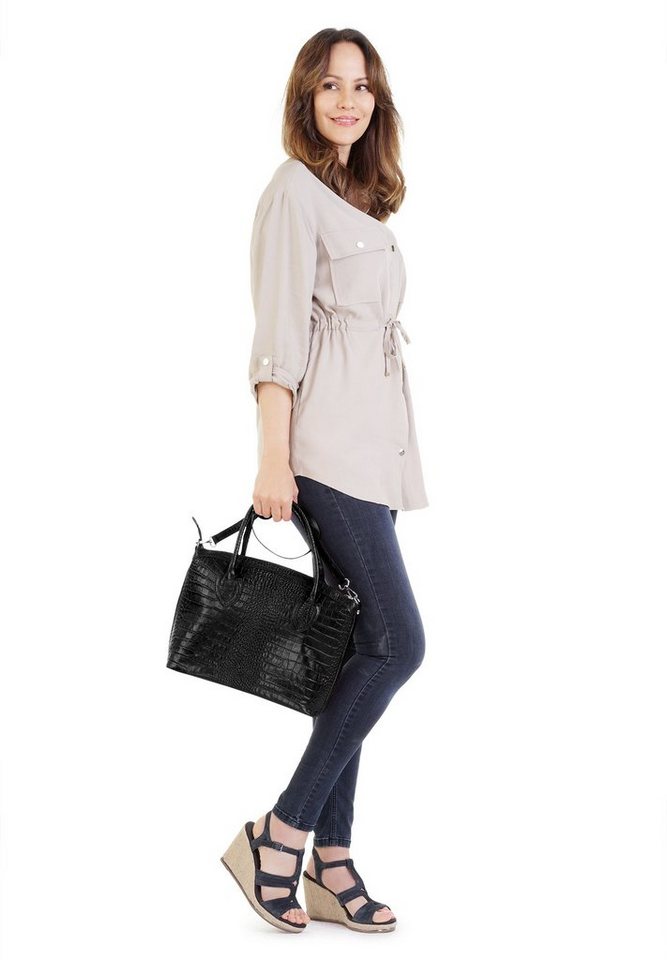Cluty Henkeltasche CLUTY Damen echt Leder, Made in Italy, echt Leder, Made in Italy – Bild 2 von 5
