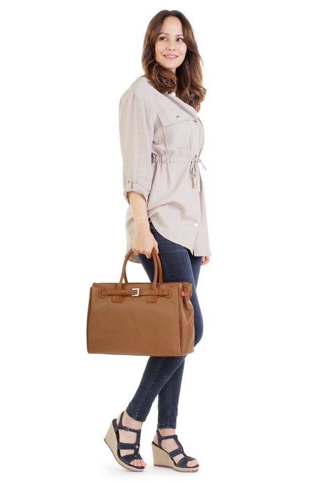 Cluty Henkeltasche CLUTY Damen echt Leder, Made in Italy, echt Leder, Made in Italy – Bild 2 von 5