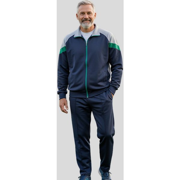 Herbold Sportswear Trainingsanzug Herren Freizeitanzug Sportanzug (2-tlg), gerade Beinabschlüsse und Biese auch in Kurzgrößen