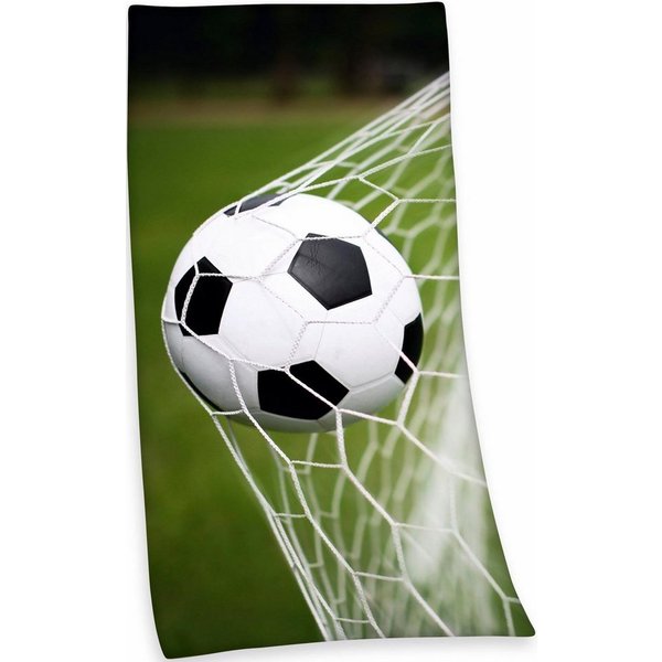 Herding Young Collection Badetuch Fußball, Frotteevelours (1-St), 75x150 cm, mit Fußballmotiv