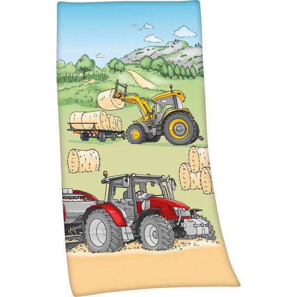 Herding Young Collection Badetuch Traktor, Velours (1-St), 75x150cm, hochfarbig bedruckt
