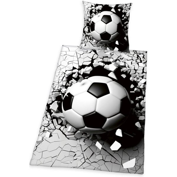 Herding Young Collection Bettwäsche Fussball 3D, Renforcé, 2 teilig