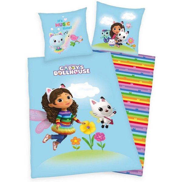 Herding Young Collection Bettwäsche Gabby's Dollhouse Bettwäsche MRV / branded zipper 80/80+135/200 cm Be, kinderbettwäsche 135x200 baumwolle kinder bettwäsche 