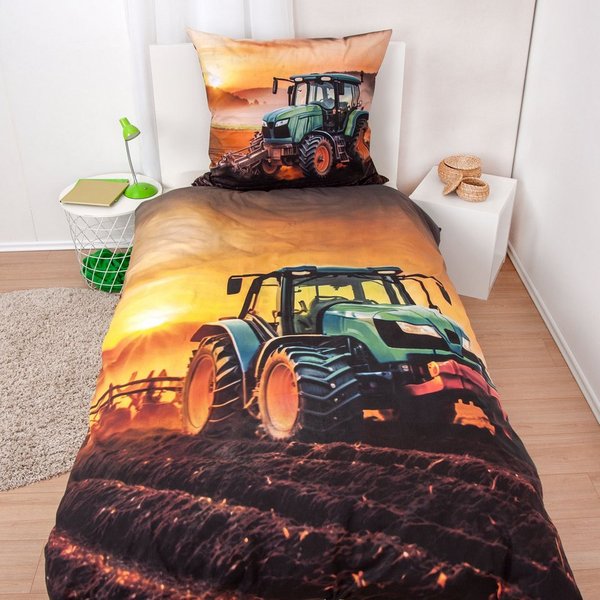 Herding Young Collection Bettwäsche Young Collection Traktor, Renforcé, 2 teilig, Wendebettwäsche