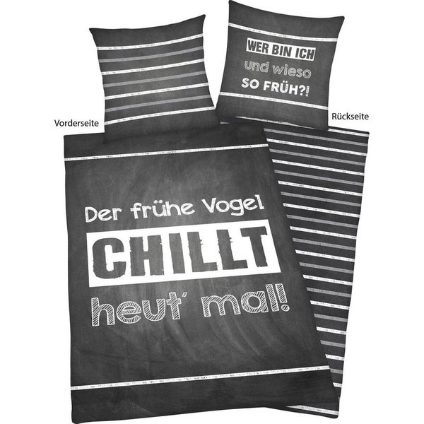 Herding Young Collection Wendebettwäsche Sprüche, Renforcé, 2 teilig, mit lustigem Spruch