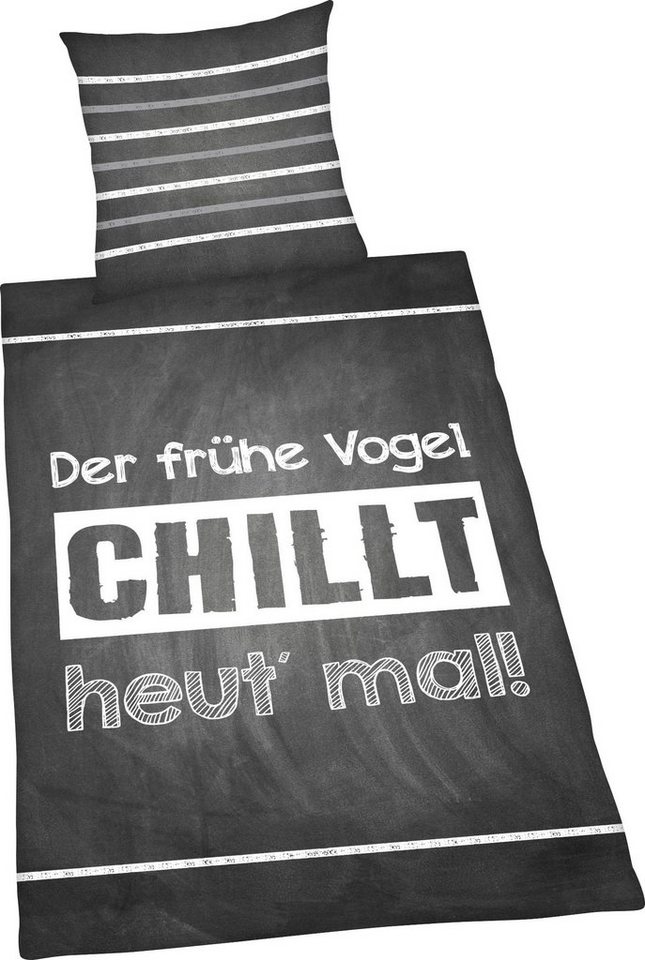 Herding Young Collection Wendebettwäsche Sprüche, Renforcé, 2 teilig, mit lustigem Spruch – Bild 2 von 3