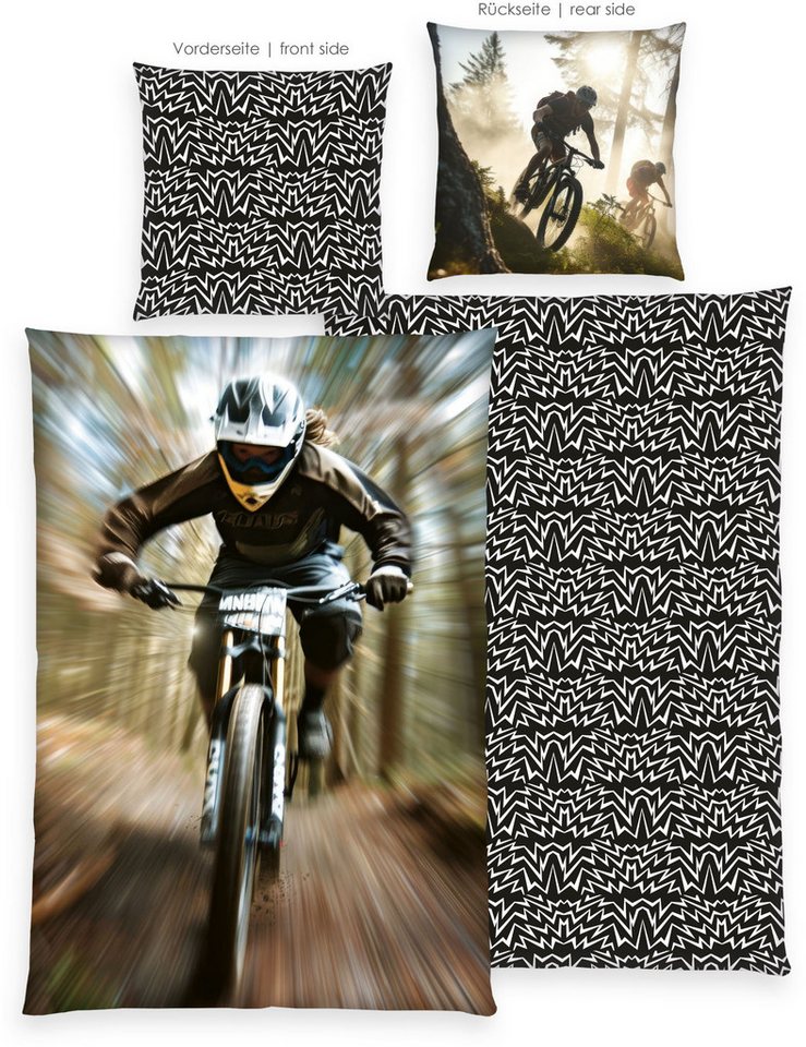 Herding Young Collection Wendebettwäsche Young Collection Mountainbike, Microfaser, 2 teilig, mit Motocross Design – Bild 3 von 5