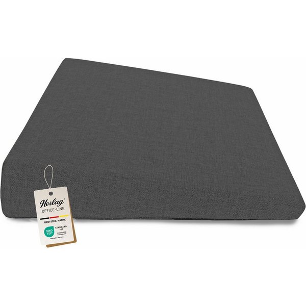 Herlag Keilkissen Stella für Büro und Auto, Ergonomisches Sitzkeilkissen 33x37x7/2cm Waschbarer Bezug Anthrazit