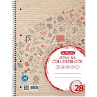 herlitz Collegeblock mit Rand links und rechts, DIN A4, Lineatur 28, kariert, 80 Blatt