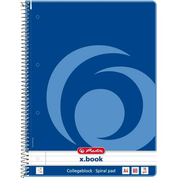 Herlitz Notizblock Collegeblock x.book liniert DIN A4 Innenrand