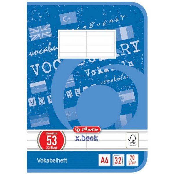 Herlitz Schulheft Vokabelheft A6 32 Blatt