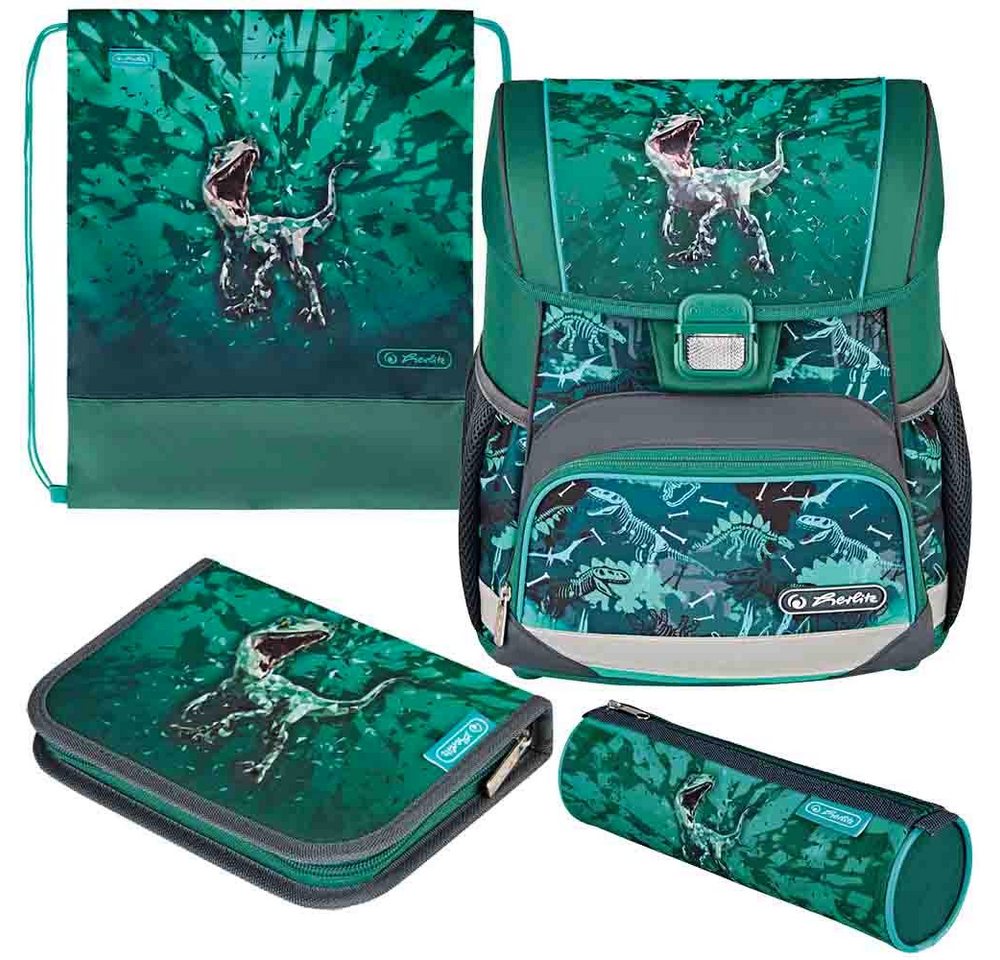 Herlitz Schulranzen Set Loop Plus 10-teilig 2026 Jungen Green T-Rex – Bild 2 von 5