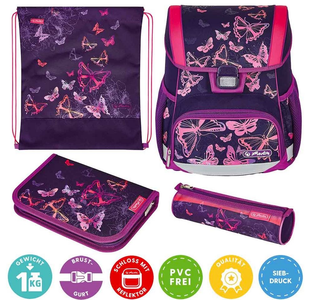 Herlitz Schulranzen Set Loop Plus 10-teilig 2026 Mädchen Butterflies – Bild 2 von 5