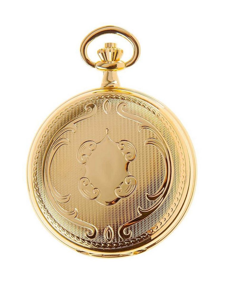 Hermann Jäckle Taschenuhr "Bayreuth vergoldet", Skelett-Handaufzug, Mineralglas, 50 mm, inkl. Kette & Reiseetui – Edle Herrenuhr im klassischen Stil – Bild 3 von 5