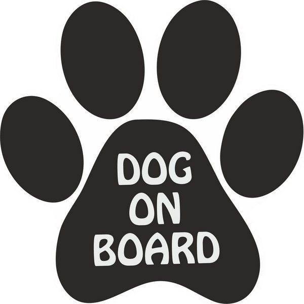 Hermann Schütz Aufkleber Aufkleber Pfote " Dog on Board" schwarz 110 x 110 mm