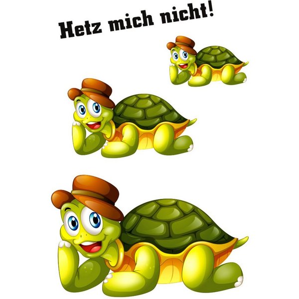 Hermann Schütz Aufkleber Aufkleber Schildkröten Hetz mich nicht! 3 Stück