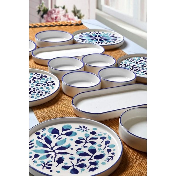 Hermia Concept Geschirr-Set 6 Tellern, 2 Platten und 6 Schüsseln Dieses Set 100 % Keramik (14-tlg), 6 Personen, Keramik, Steinzeug, spülmaschinenfest und mikrow