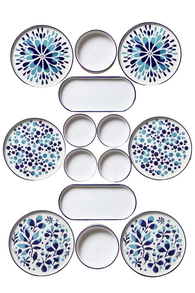 Hermia Concept Geschirr-Set 6 Tellern, 2 Platten und 6 Schüsseln Dieses Set 100 % Keramik (14-tlg), 6 Personen, Keramik, Steinzeug, spülmaschinenfest und mikrow – Bild 3 von 3