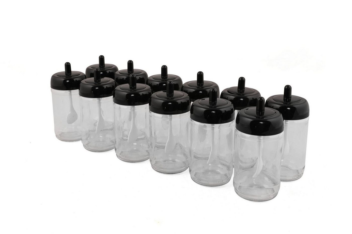 Hermia Concept Vorratsdose Erika,(12 Stücke), Gewürzglas Set, Schwarz, 100% Glas, Glas, (Set, 12-tlg., 12x Gewürzglas mit Deckel), Großes Volumen: 300 ml pro Gl – Bild 3 von 5