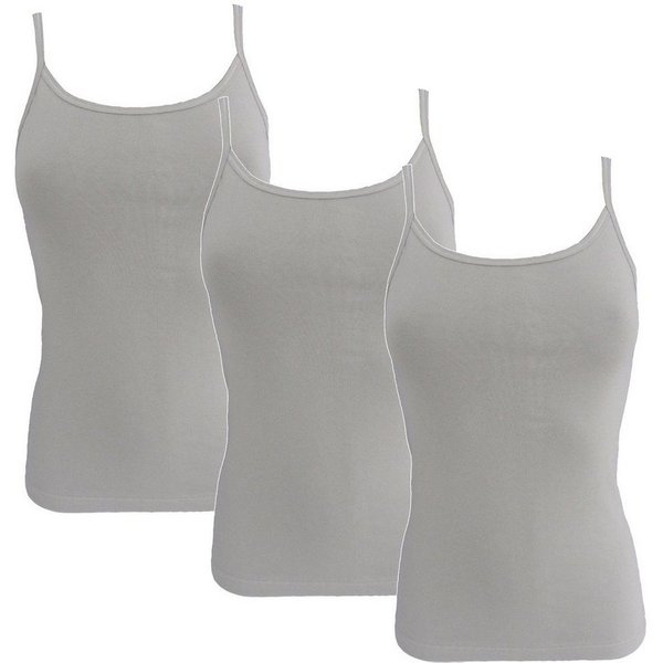HERMKO Achseltop 1560 (Pack, 3er) Träger Top, Bio-Baumwolle, Spaghettiträger, Shirt, Basic