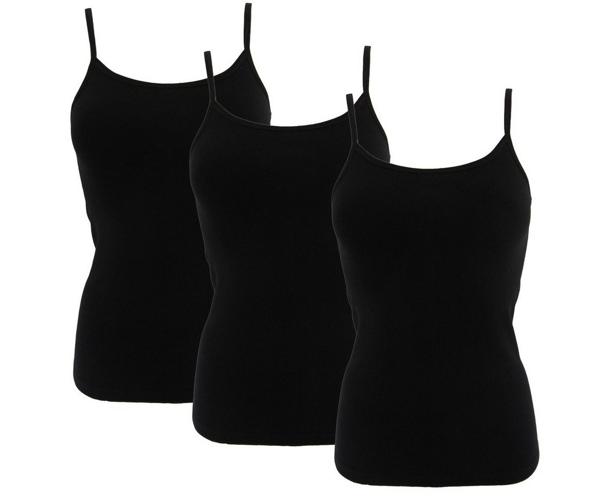 HERMKO Achseltop 1560 (Pack, 3er) Träger Top, Bio-Baumwolle, Spaghettiträger, Shirt, Basic – Bild 2 von 4