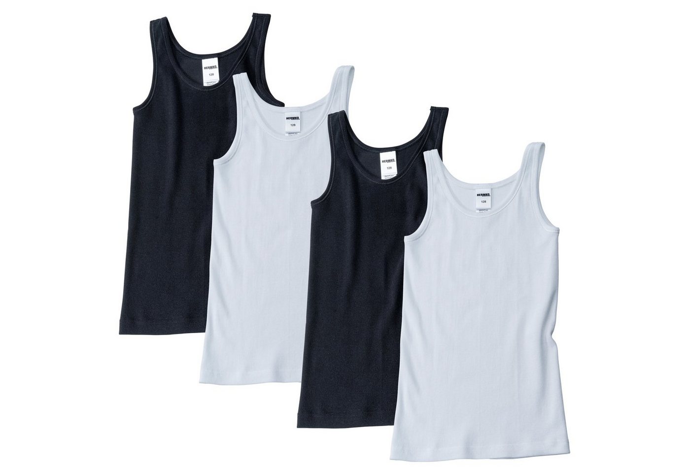 HERMKO Achseltop 2000 (Pack, 4er) 4er Pack, Tank Top, 100 % Bio-Baumwolle, Achselshirt, basic, weich – Bild 2 von 4