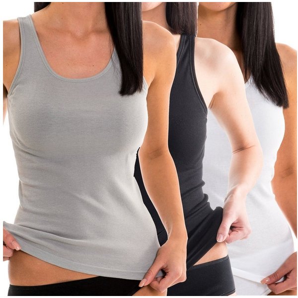 HERMKO Achseltop Achselhemd (Pack, 3er) Tank Top, Achselhemd, 100 % Bio-Baumwolle, Basic, Shirt, Feinripp