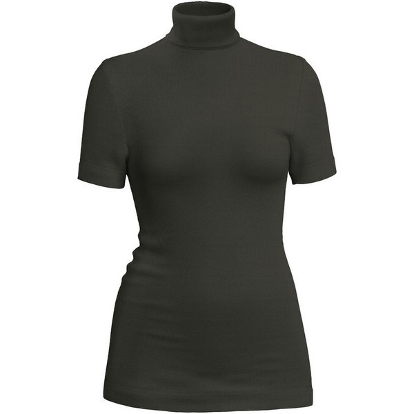 HERMKO Kurzarmshirt kurzarm Rolli, Merinowolle Damen Langarmshirt mit Rollkragen aus Wolle/Tencel