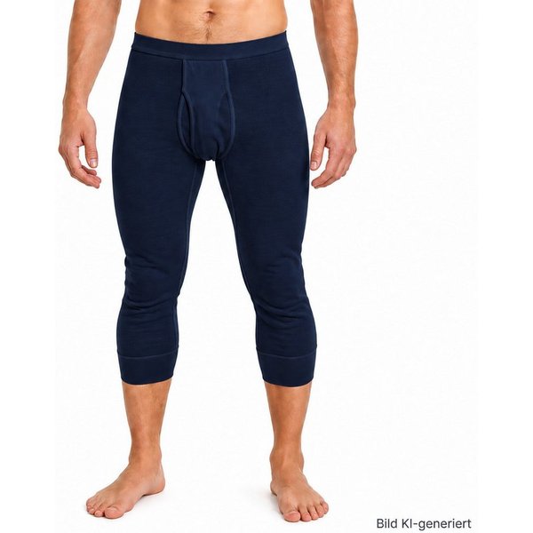 HERMKO Lange Unterhose 3440 mit Eingriff, Bio-Baumwolle, ¾ lang, wadenlang, Weichbund
