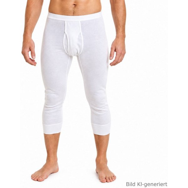 HERMKO Lange Unterhose 3440 mit Eingriff, Bio-Baumwolle, ¾ lang, wadenlang, Weichbund