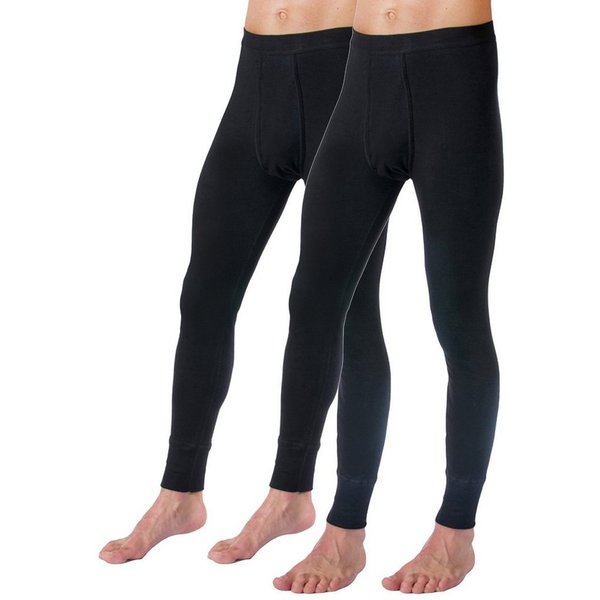 HERMKO Lange Unterhose 3540 (Pack, 2er) Bio-Baumwolle mit Eingriff Weichbund basic hergestellt in EU