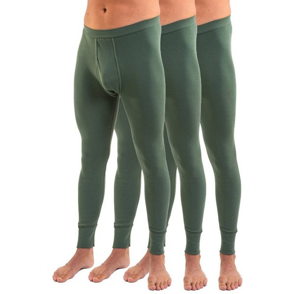 HERMKO Lange Unterhose 3540 (Pack, 3er) Bio-Baumwolle mit Eingriff Weichbund basic hergestellt in EU