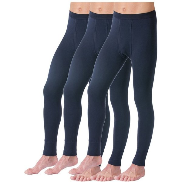HERMKO Lange Unterhose 3540 (Pack, 3er) Bio-Baumwolle mit Eingriff Weichbund basic hergestellt in EU