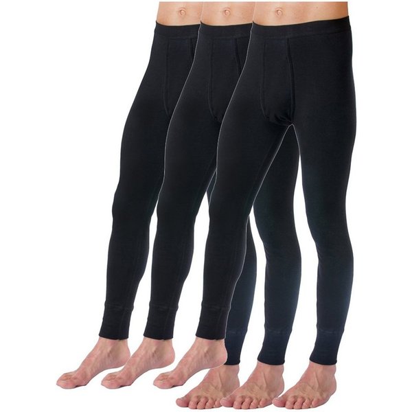 HERMKO Lange Unterhose 3540 (Pack, 3er) Bio-Baumwolle mit Eingriff Weichbund basic hergestellt in EU
