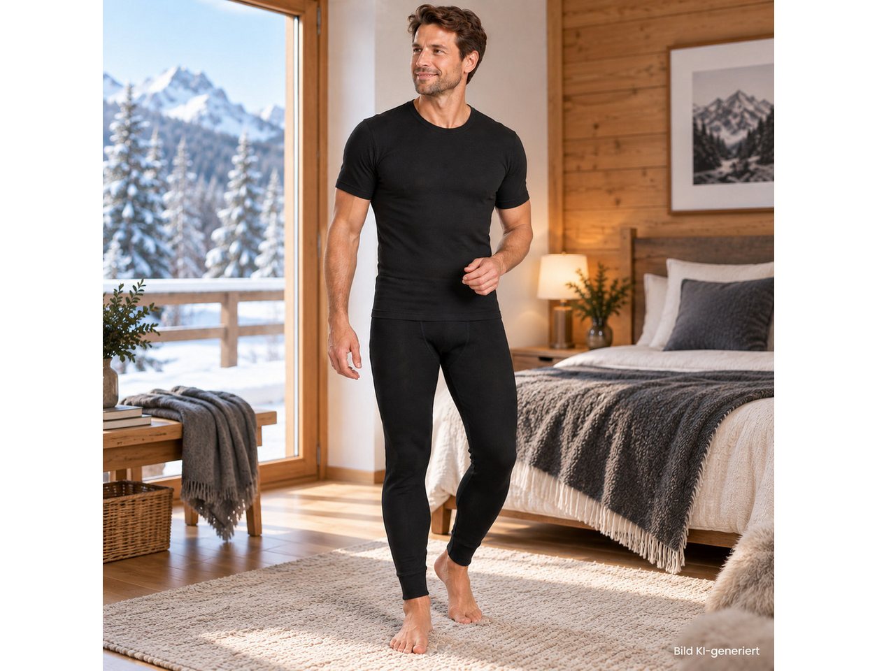 HERMKO Lange Unterhose 3570 ohne Eingriff, 100 % 100 % Bio-Baumwolle, Dehnbund – Bild 2 von 5