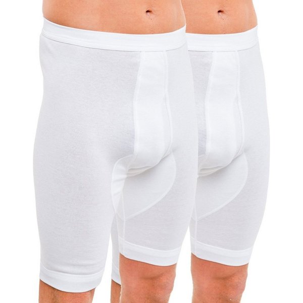 HERMKO Langer Boxer 3980 (Pack, 2er) Bio-Baumwolle Longpant knielang mit Eingriff hoher Leib