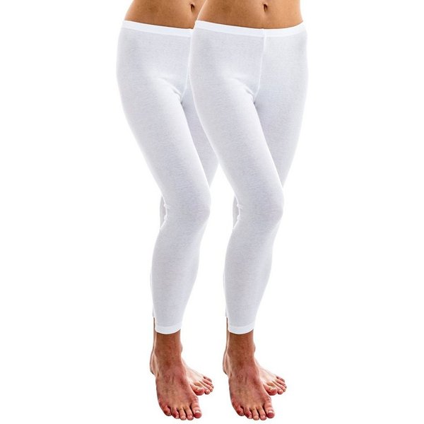 HERMKO Leggings 1720 (Pack, 2er) Bio-Baumwolle, Gummizug am Bund, Feinripp, Sport, Beruf, basic