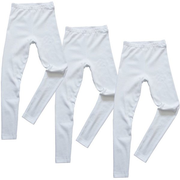 HERMKO Leggings 2720 (Pack, 3er) Kinder Legging, 100 % Bio-Baumwolle, Gummibund, Jungen, Mädchen