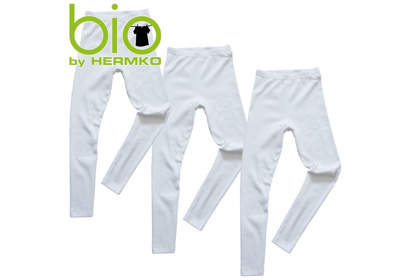 HERMKO Leggings 2720 (Pack, 3er) Kinder Legging, 100 % Bio-Baumwolle, Gummibund, Jungen, Mädchen – Bild 2 von 3